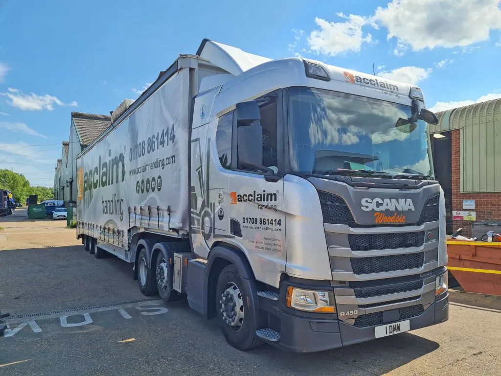 An Acclaim Handling lorry ready to deliver a hire machine